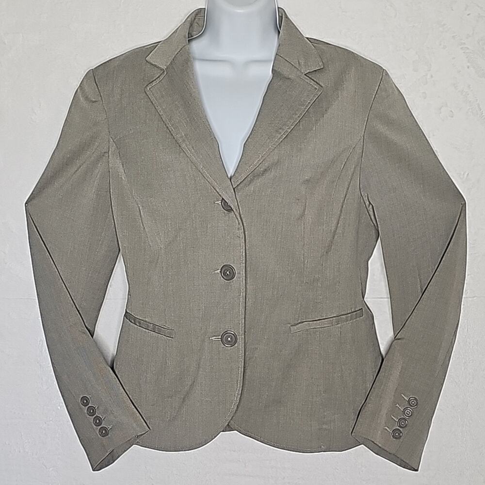 Womens Blazer 14 Gray 90s Corporate Minimalist Office Siren Professional Neutral